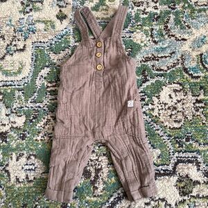 Little Planet Brown Linen Overalls